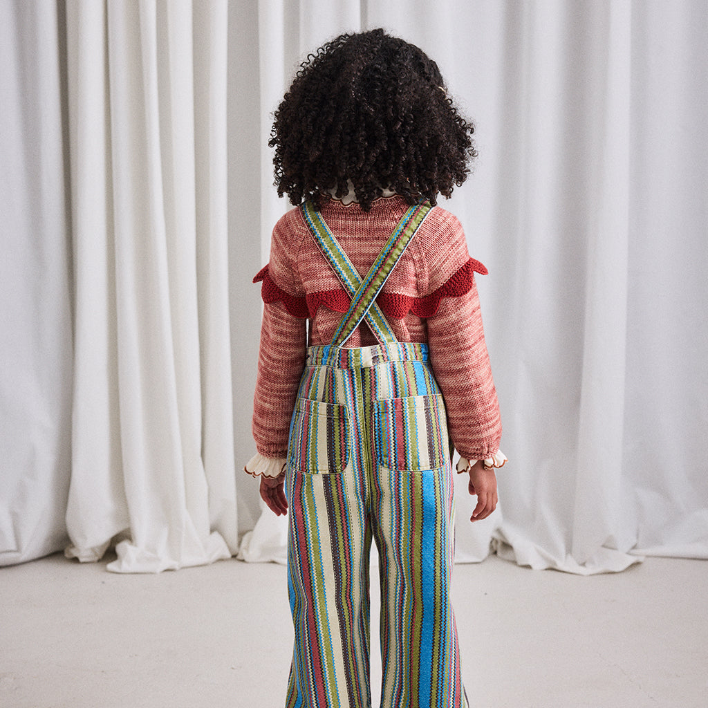 Misha & Puff Child Scallop Yoke Cardigan Prairie Rose Pink