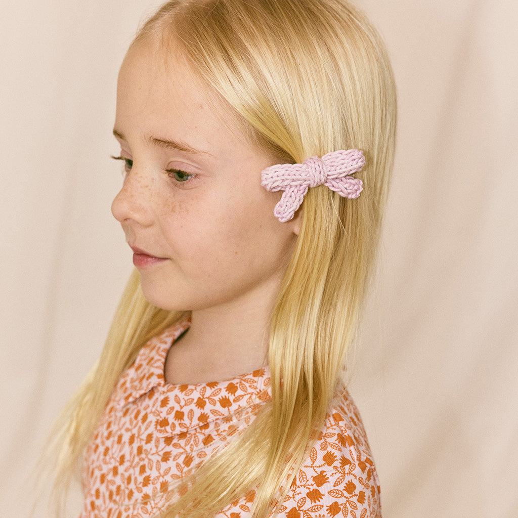 Misha & Puff Child Set Of Two Goldie Bow Hair Clips Aura Pink