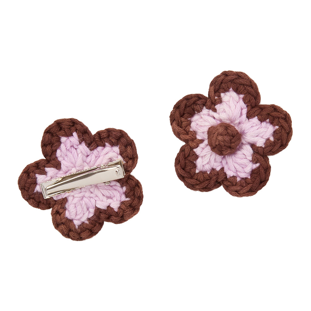 Misha & Puff Child Set Of Two Medium Flower Clips Aura Pink