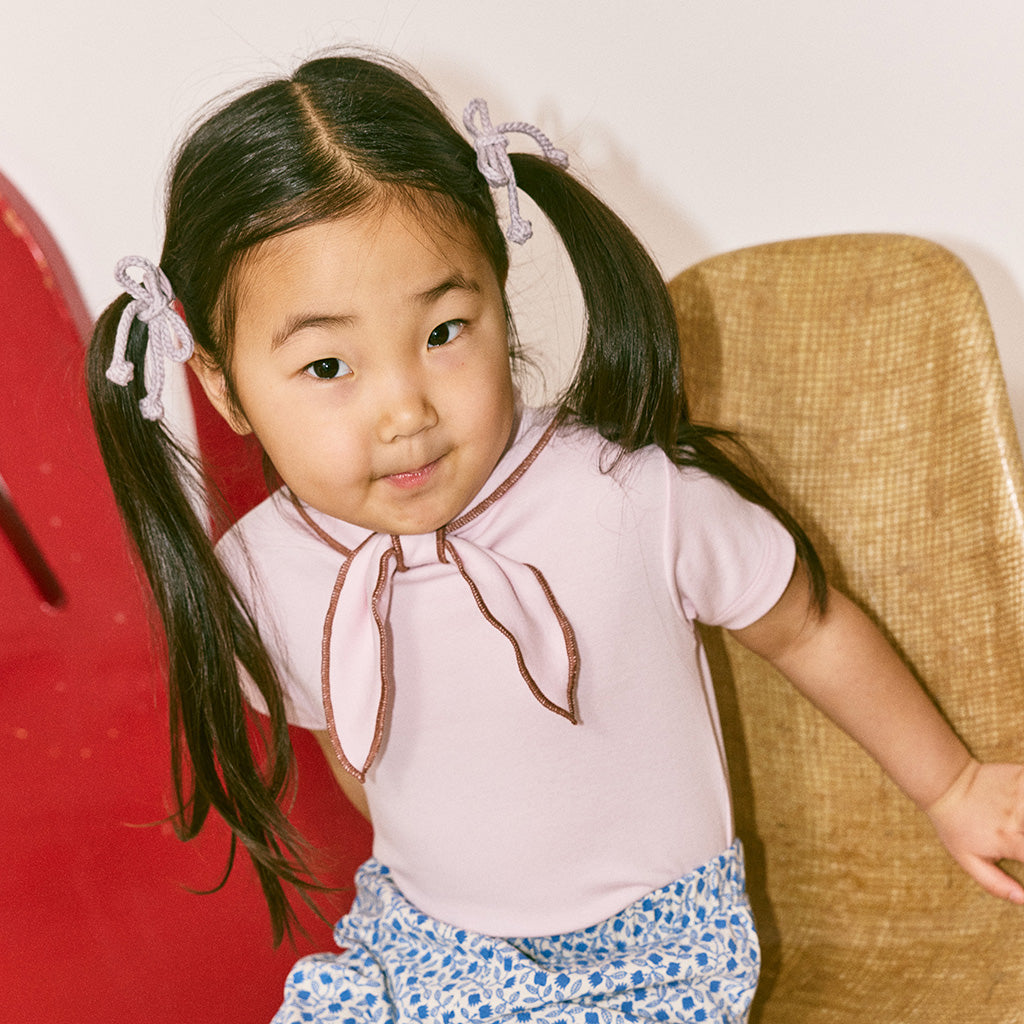 Misha & Puff Child Set Of Two Popcorn Bow Hair Elastics Mist Purple