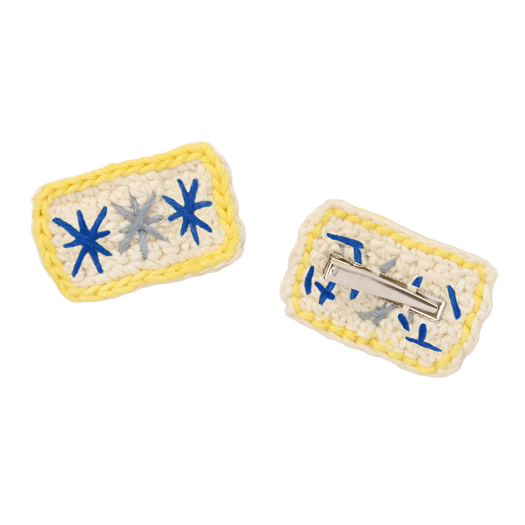 Misha & Puff Child Set Of Two Puff Star Clips Marzipan Cream