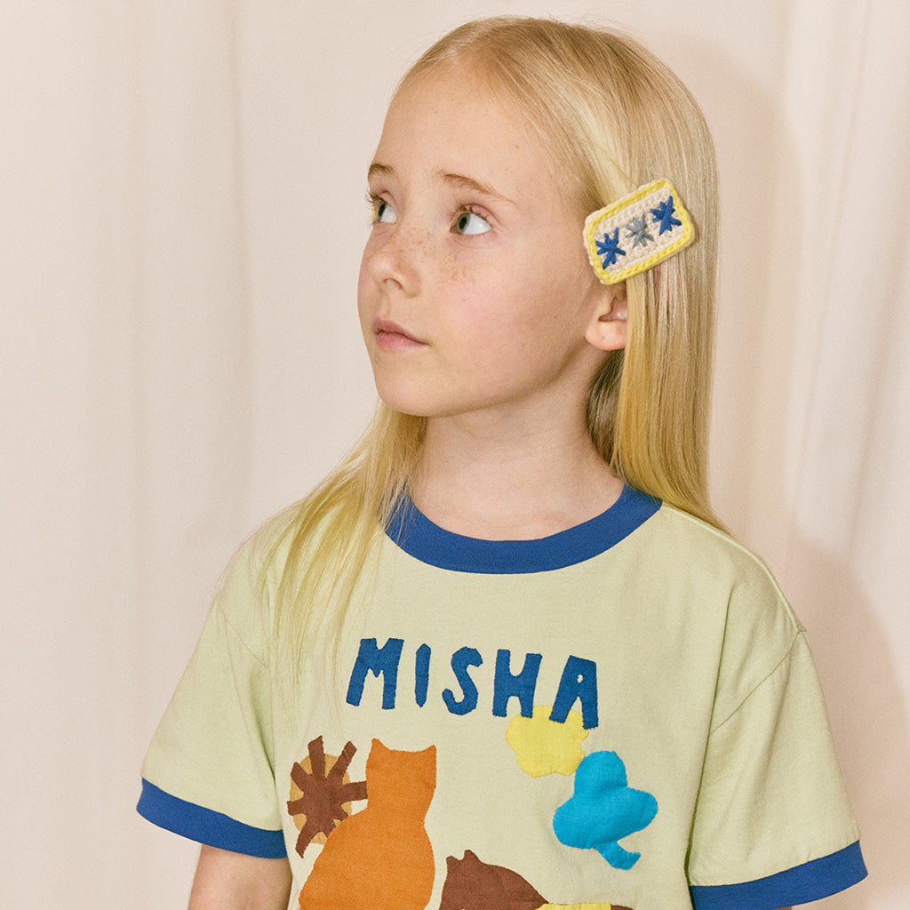 Misha & Puff Child Set Of Two Puff Star Clips Marzipan Cream