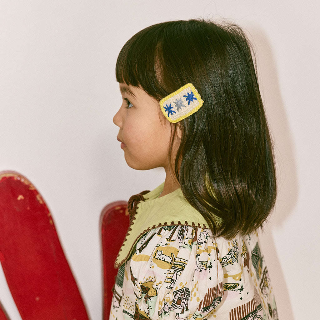 Misha & Puff Child Set Of Two Puff Star Clips Marzipan Cream