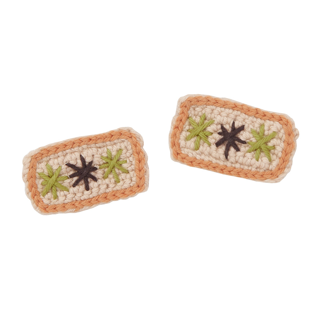 Misha & Puff Child Set Of Two Puff Star Clips Patina Beige