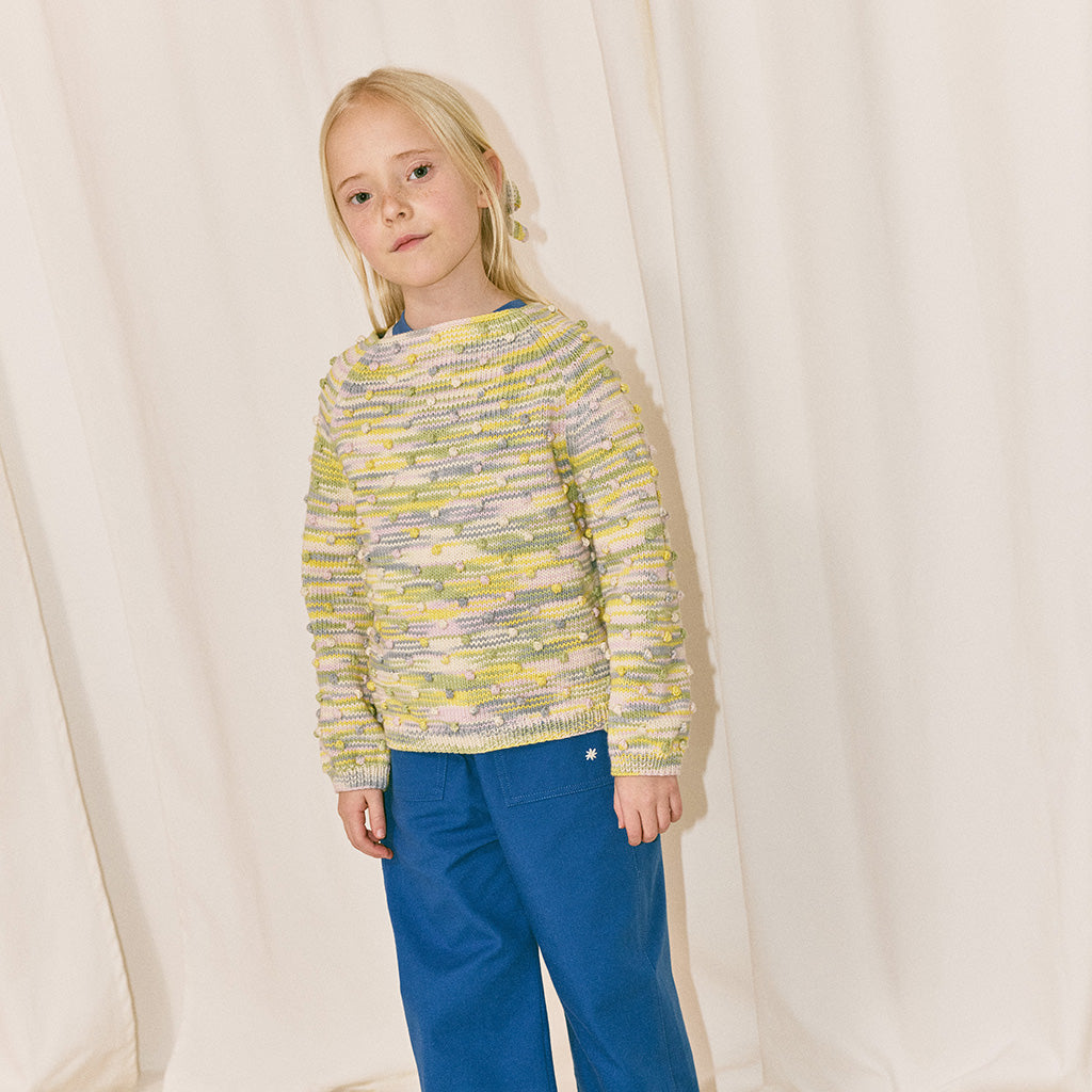 Misha & Puff Child Summer Popcorn Sweater Bubble Yellow Space Dye