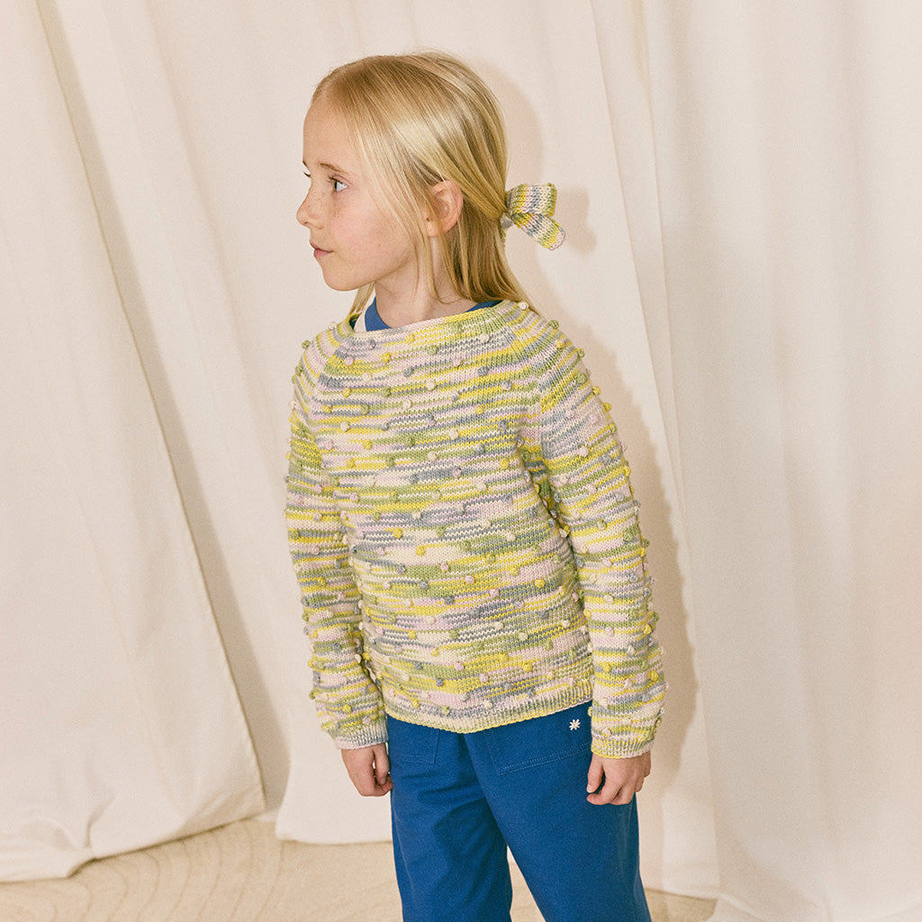 Misha & Puff Child Summer Popcorn Sweater Bubble Yellow Space Dye