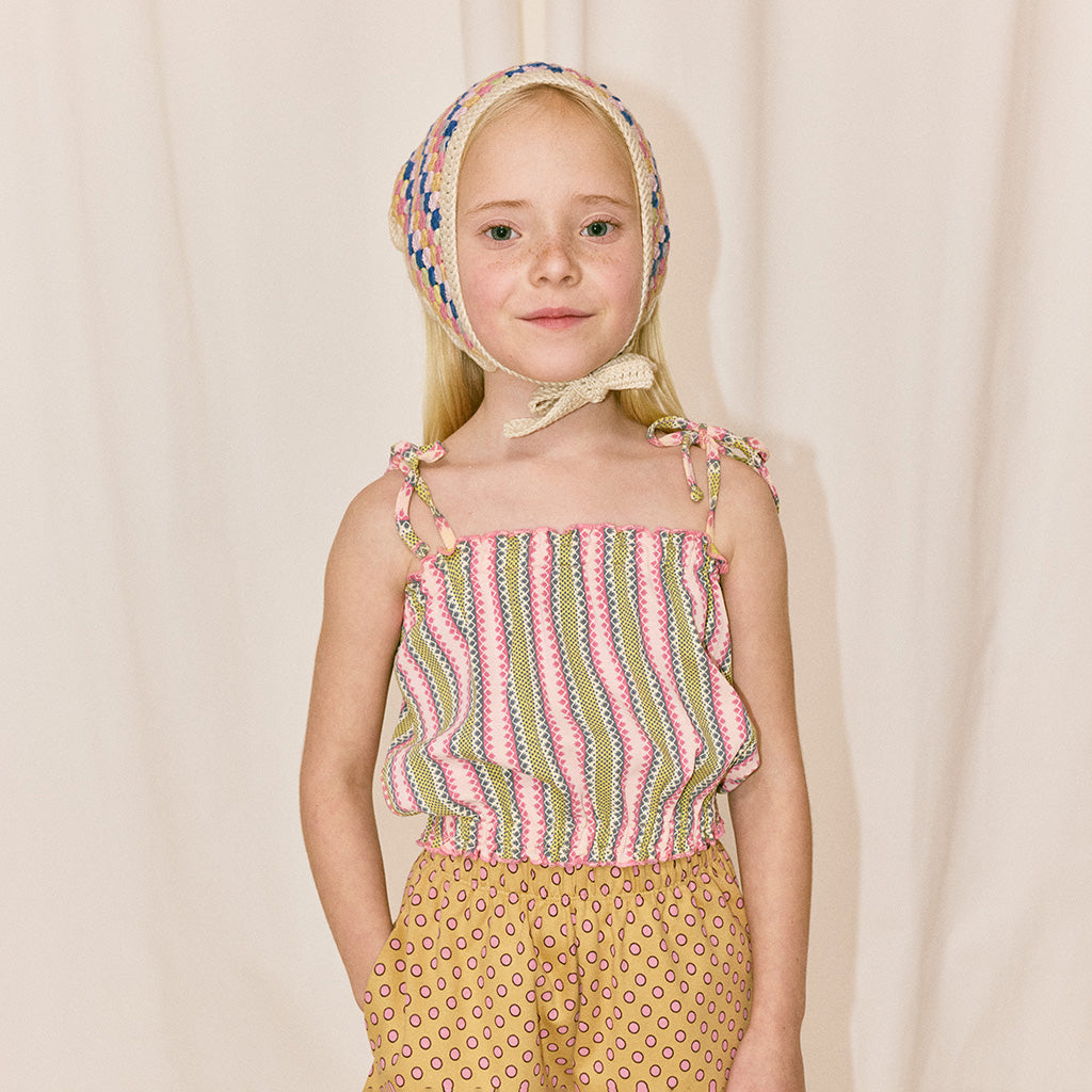Misha & Puff Child Sydney Blouse Aqua Vaquero Stripes