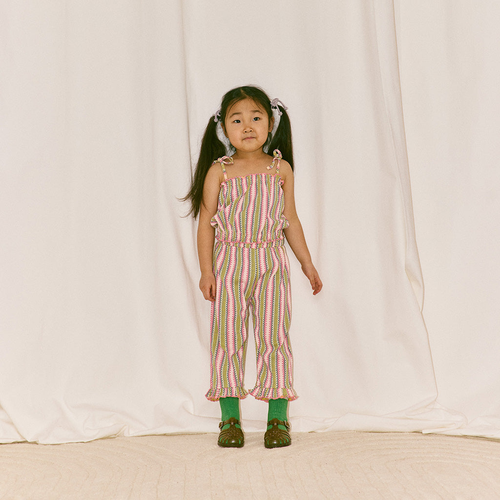 Misha & Puff Child Sydney Blouse Aqua Vaquero Stripes