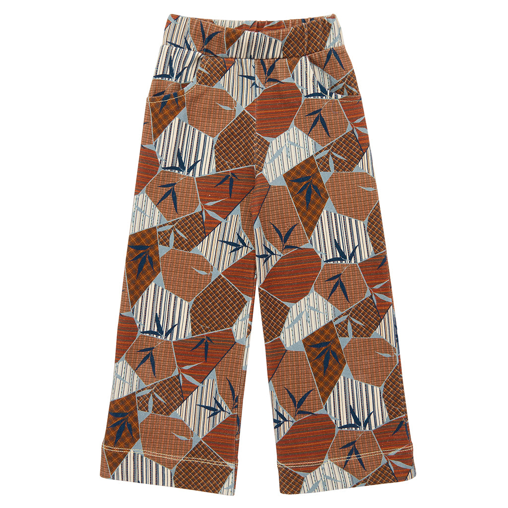 Misha & Puff Child A-Pants Rose Gold Kyoto Brown Print