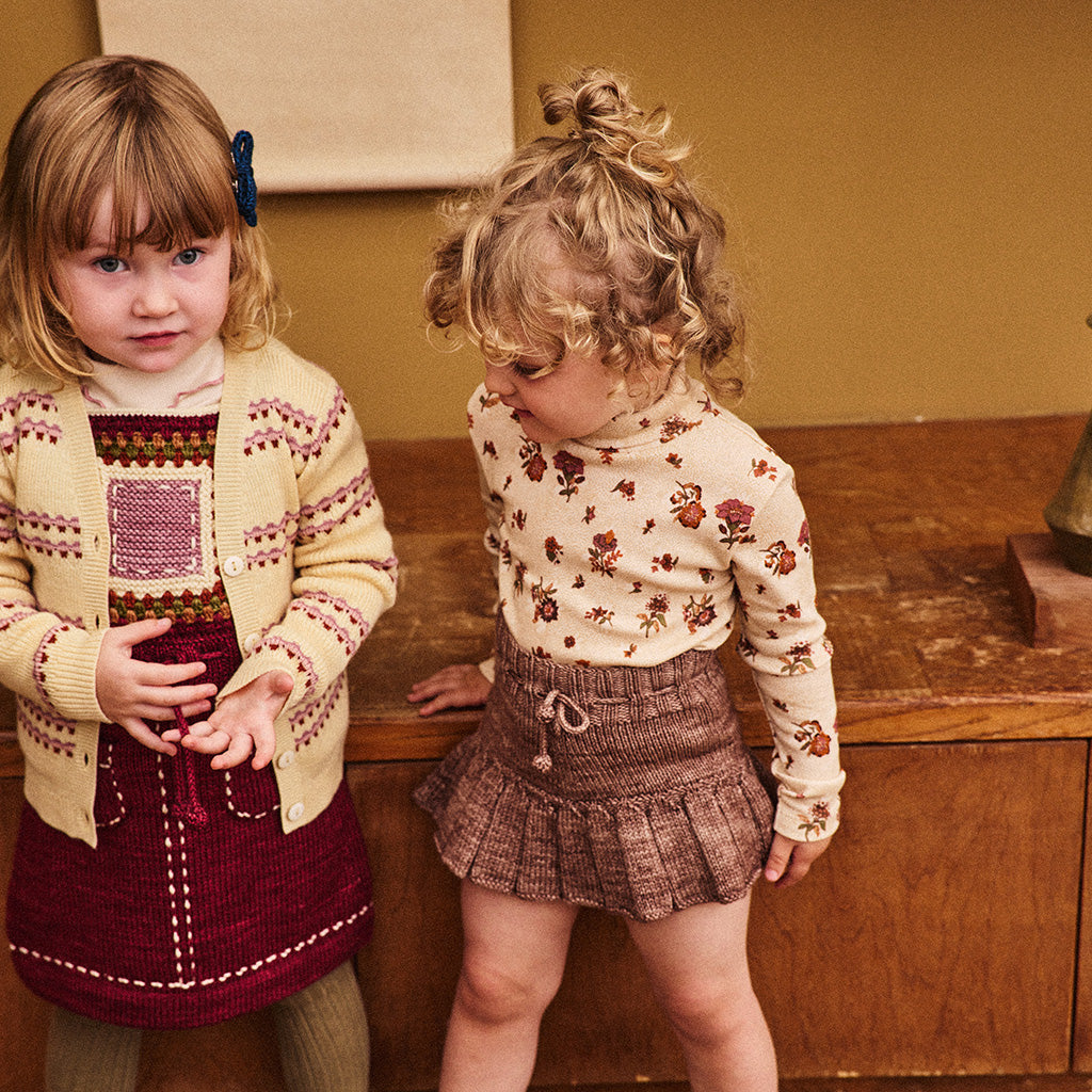 Misha & Puff Child Turtleneck T-shirt String And Antique Rose Holyoke Floral