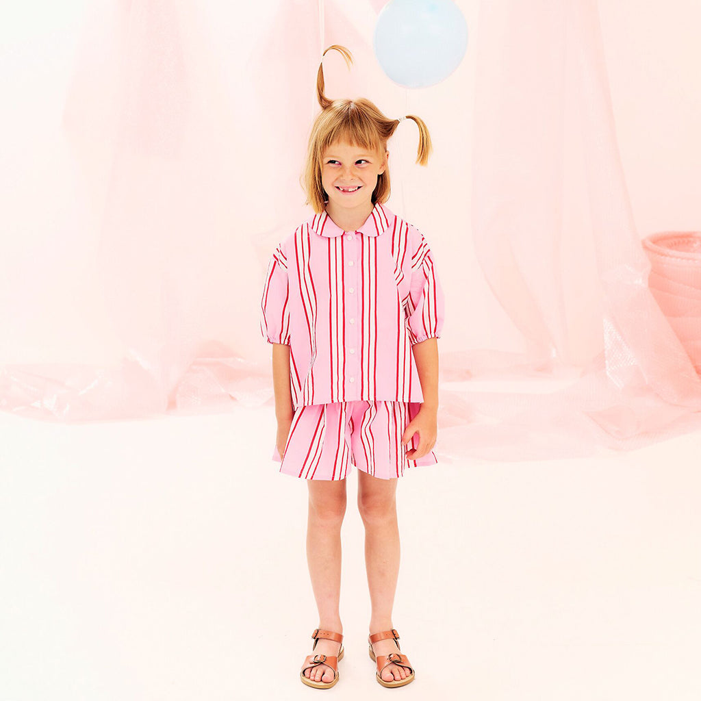 Morley Child Scooby Shorts Pink Stripes