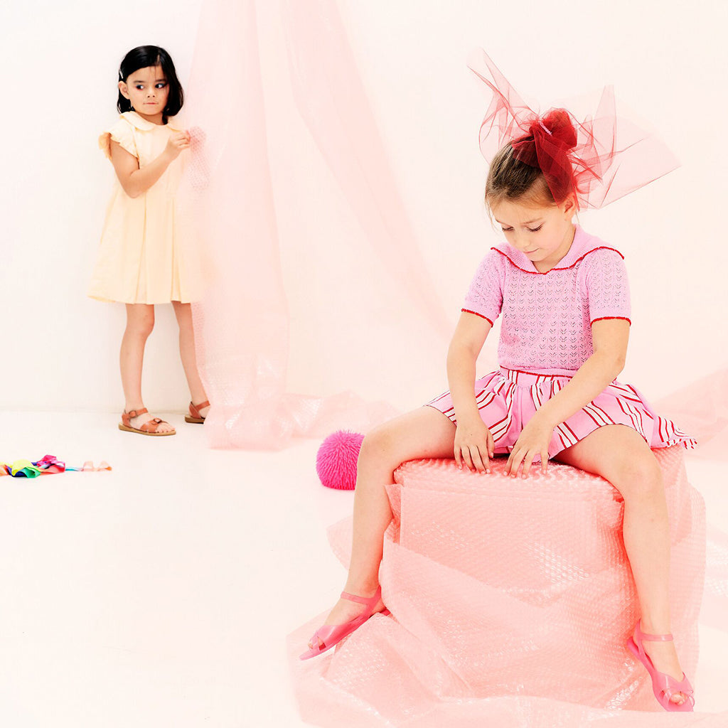 Morley Child Scooby Shorts Pink Stripes