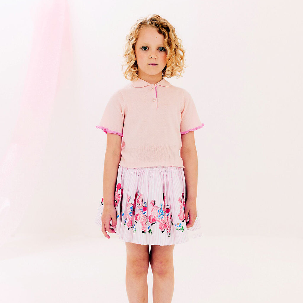 Morley Child Whizz Skirt Pink Lambs Print