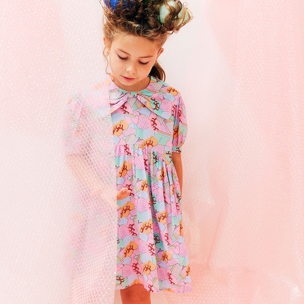 Morley Child Xilomena Bow Dress Multicolour Crab Print