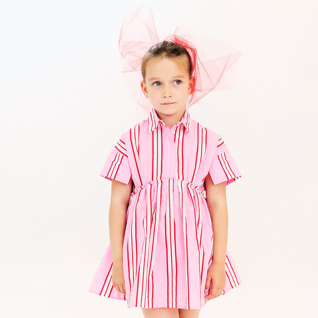 Morley Child Xoe Dress Pink Stripes