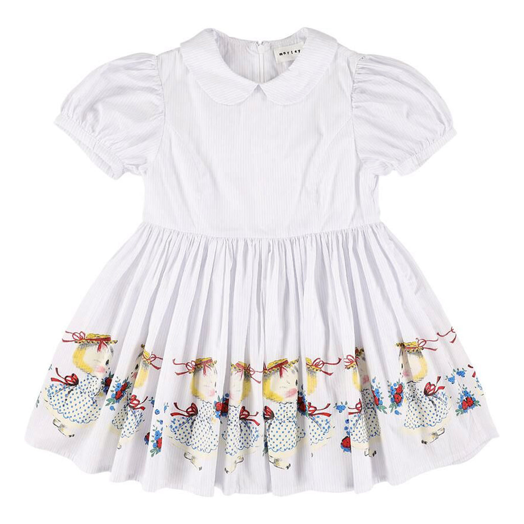 Morley Child Xuli Dress Cats Bleu White