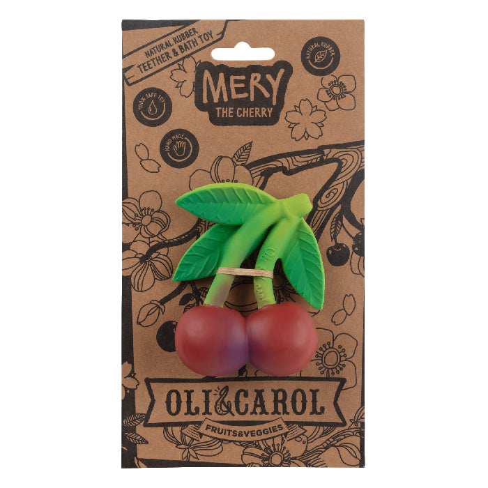 Oli&Carol Natural Rubber Teething Toy Mery The Cherry