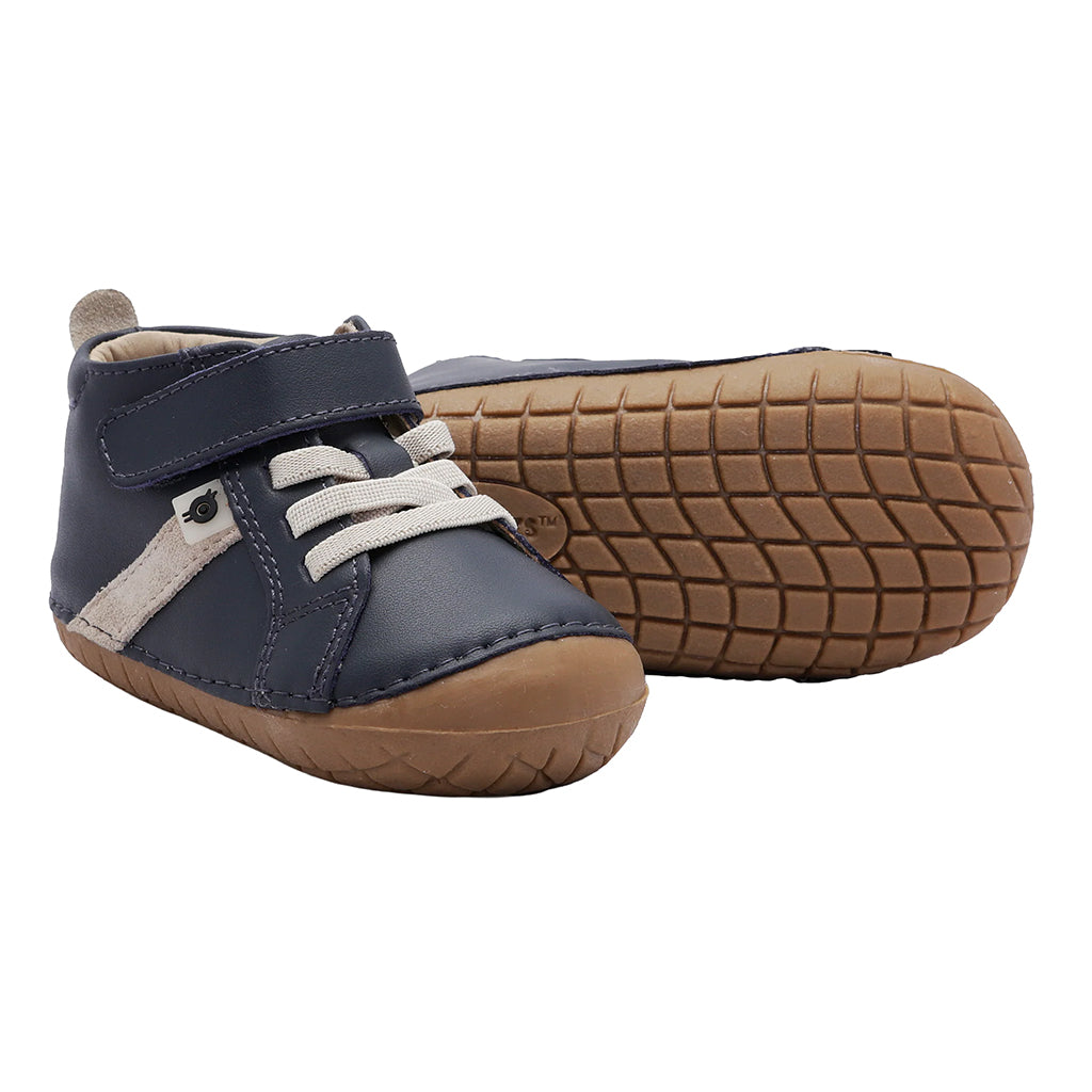 Old Soles Baby Roadway Pave Shoes Navy Blue And Sand Suede
