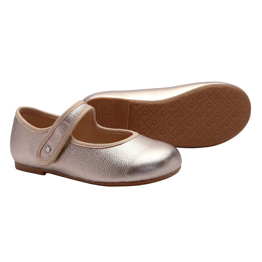 Old Soles Baby And Child Lady Jane Shoes Metal Lychee Gold