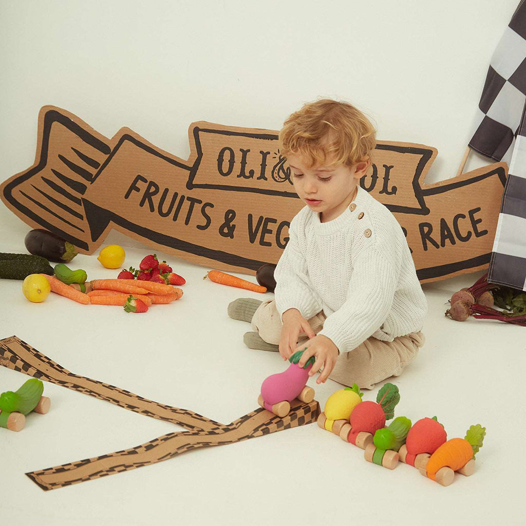 Oli&Carol Natural Rubber Lou The Lemon Baby Car