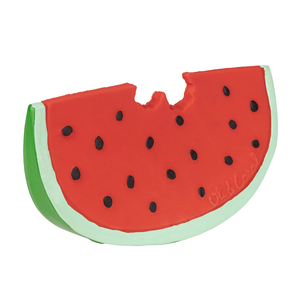 Oli & Carol Natural Rubber Teething Toy Wally The Watermelon