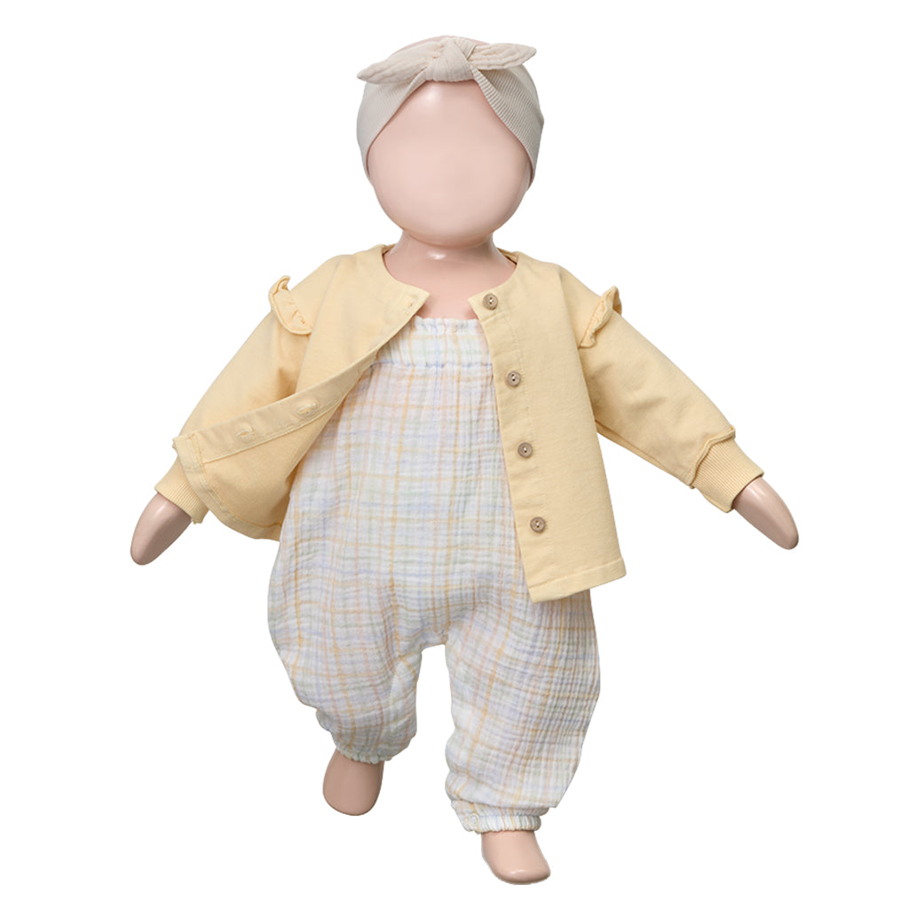 1+ In The Family Baby Emma Jumpsuit Ecru Cream Checks