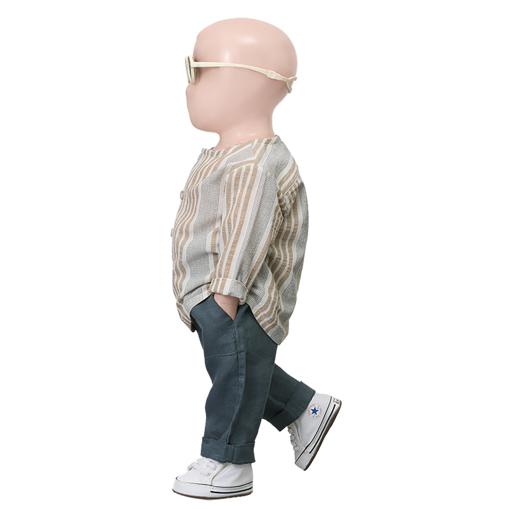 1+ In The Family Baby And Child Enric Shirt Petroleum Grey Stripes