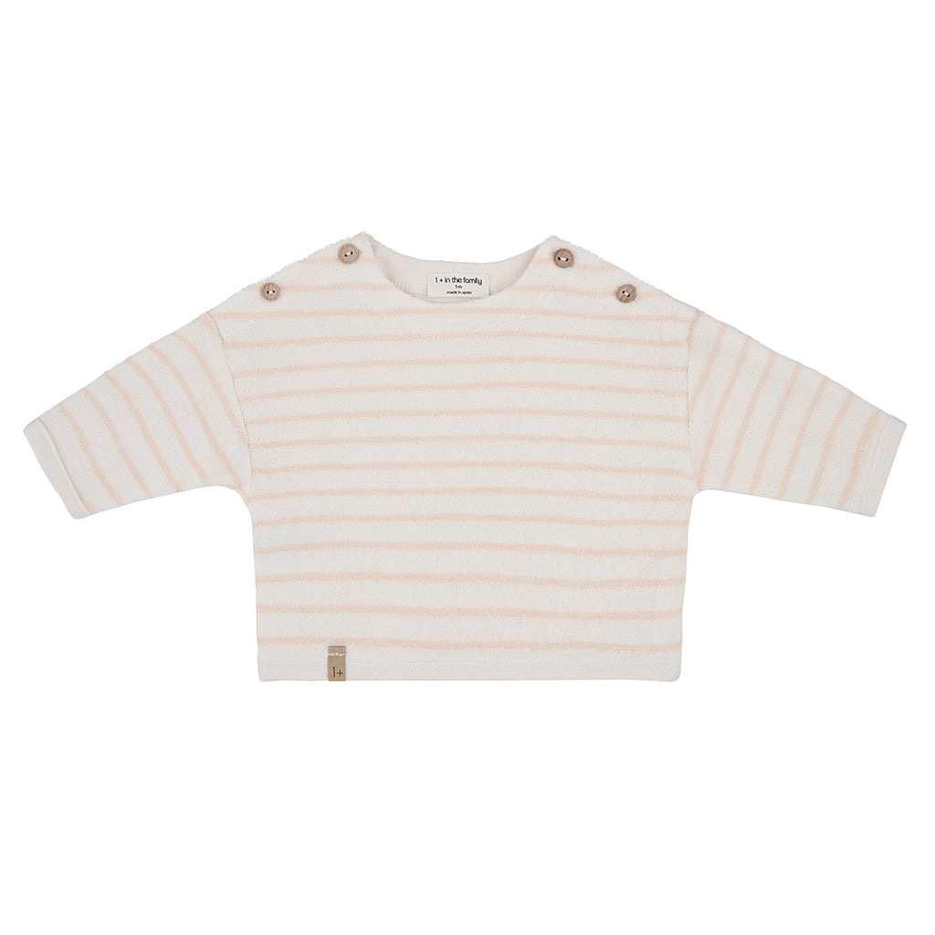 1+ In The Family Baby Enzo Sweater Light Pink Stripes