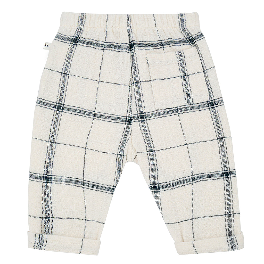 1+ In The Family Baby And Child Icaro Pants Petroleum Grey Plaid