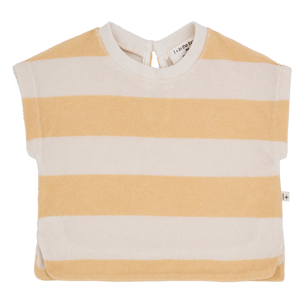1+ In The Family Baby And Child Mariella T-shirt Yellow Peach Stripes