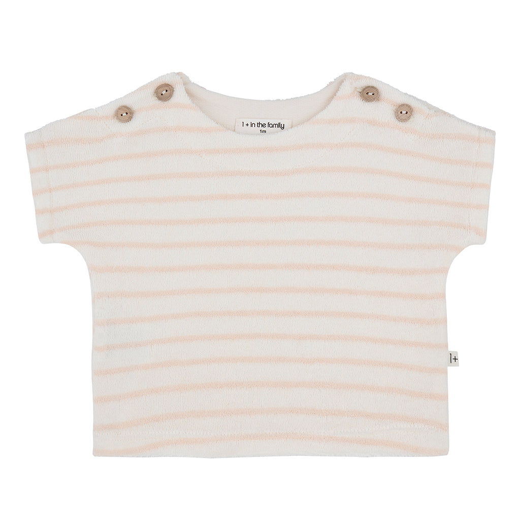 1+ In The Family Baby Tomaso T-shirt Light Pink Stripes