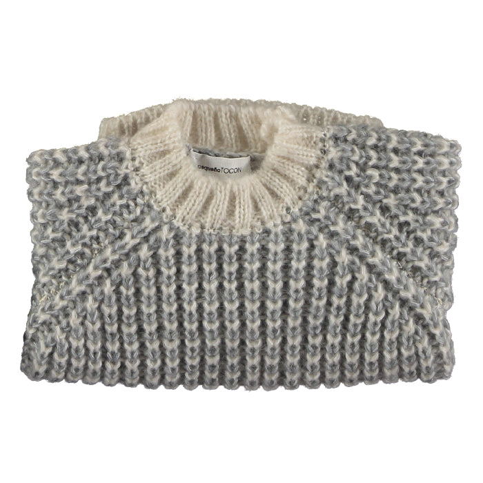 Pequeno Tocon Baby Balloon Sweater Grey Stripes