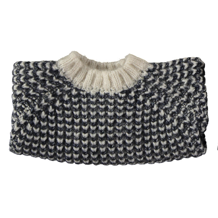 Pequeno Tocon Baby Balloon Sweater Navy Blue Stripes