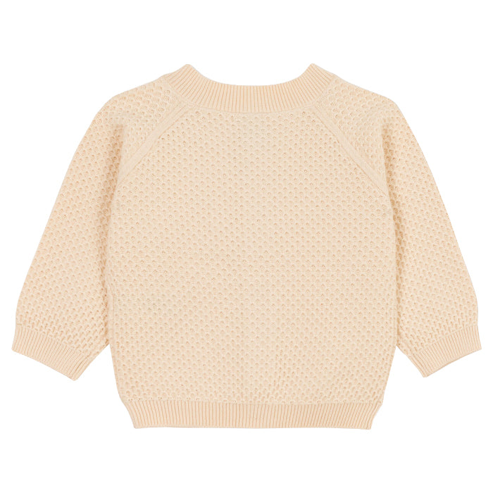 Petit Bateau Baby Textured Cardigan Avalanche Cream