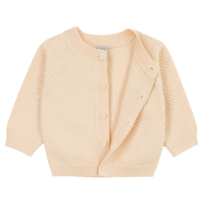 Petit Bateau Baby Textured Cardigan Avalanche Cream