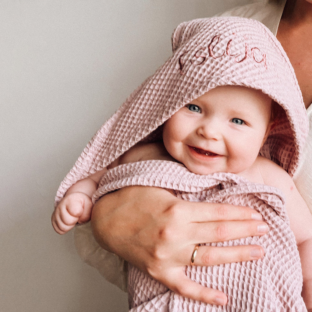 Pastel Baby Cotton Hooded Towel Denim Blue