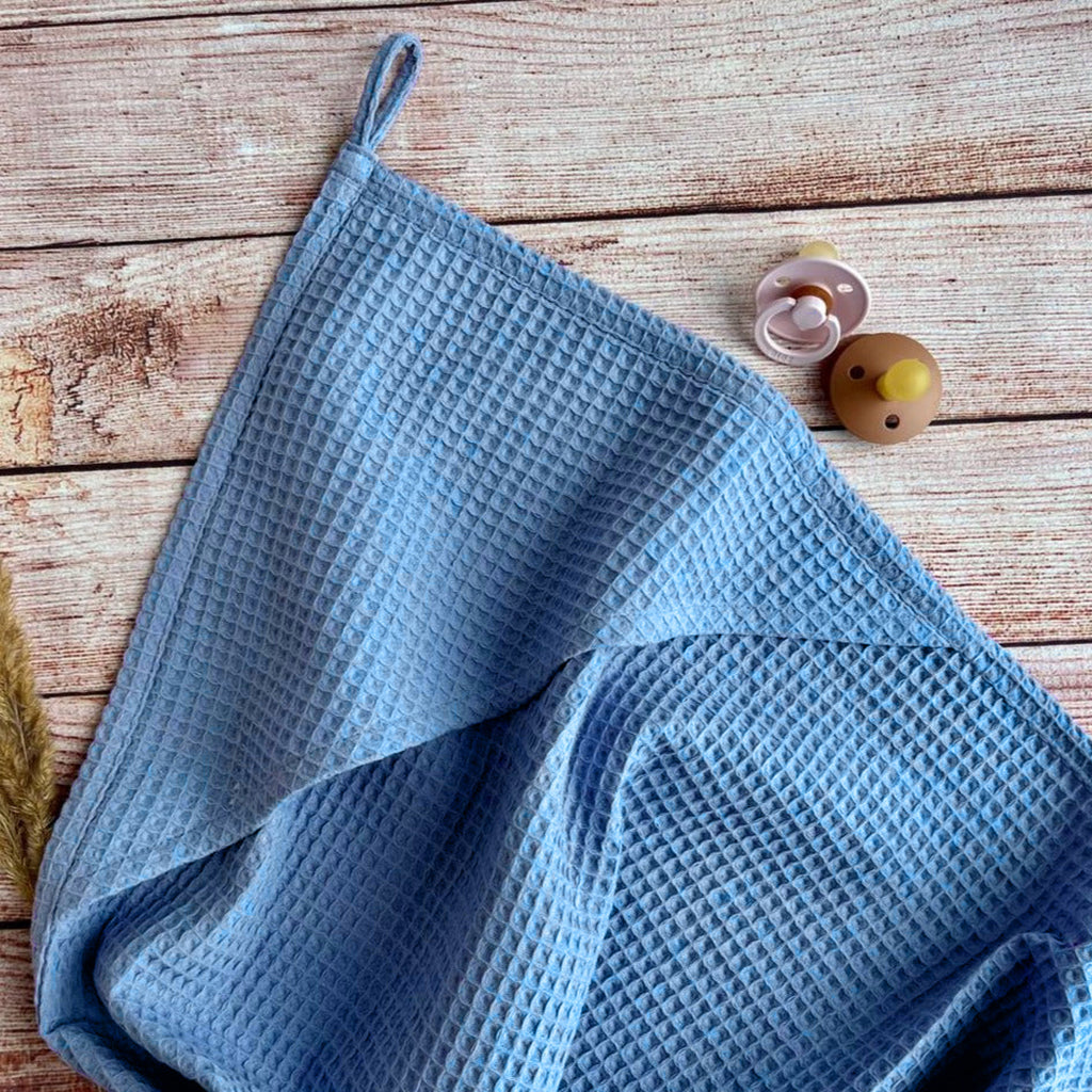Pastel Baby Cotton Hooded Towel Denim Blue