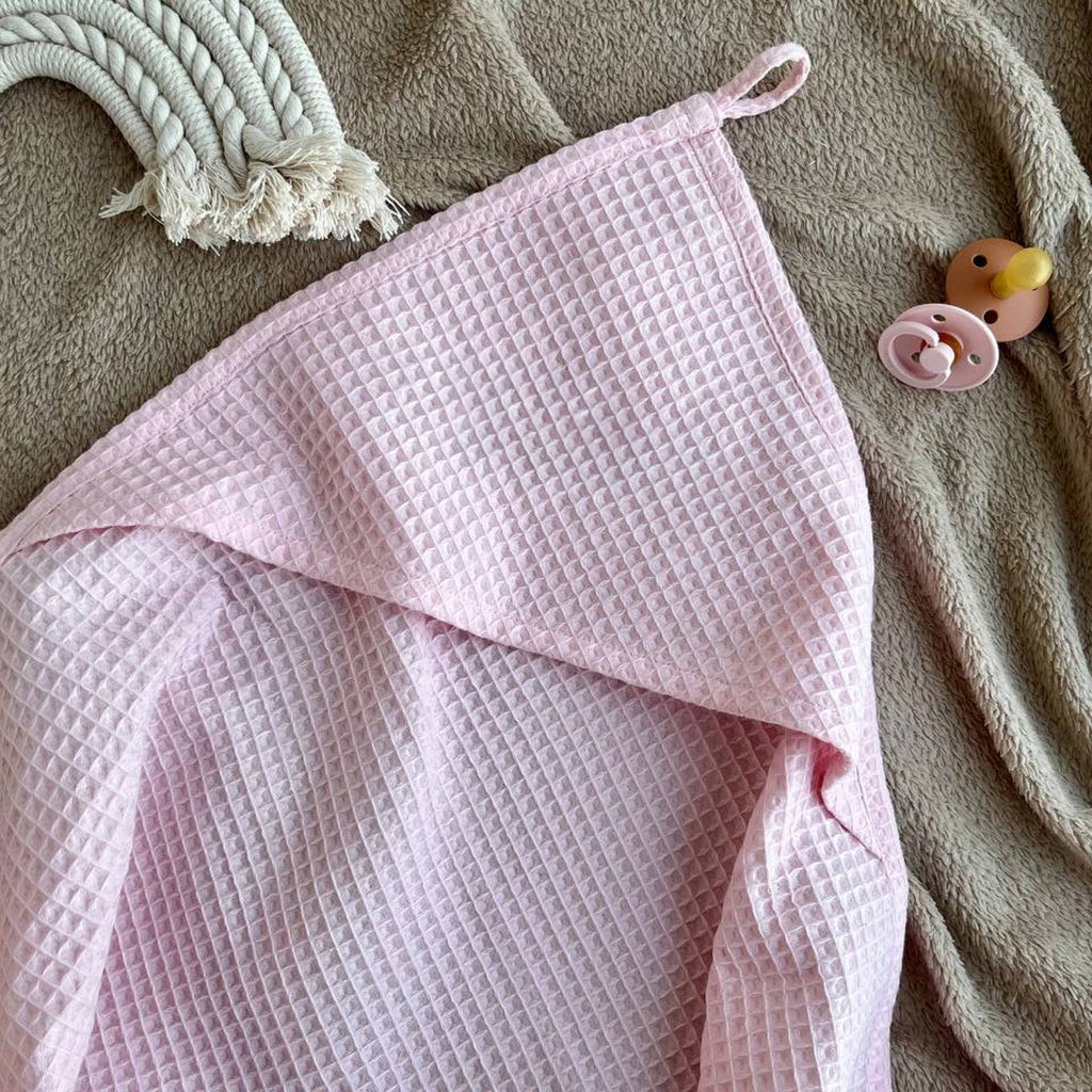 Pastel Baby Cotton Hooded Towel Light Pink