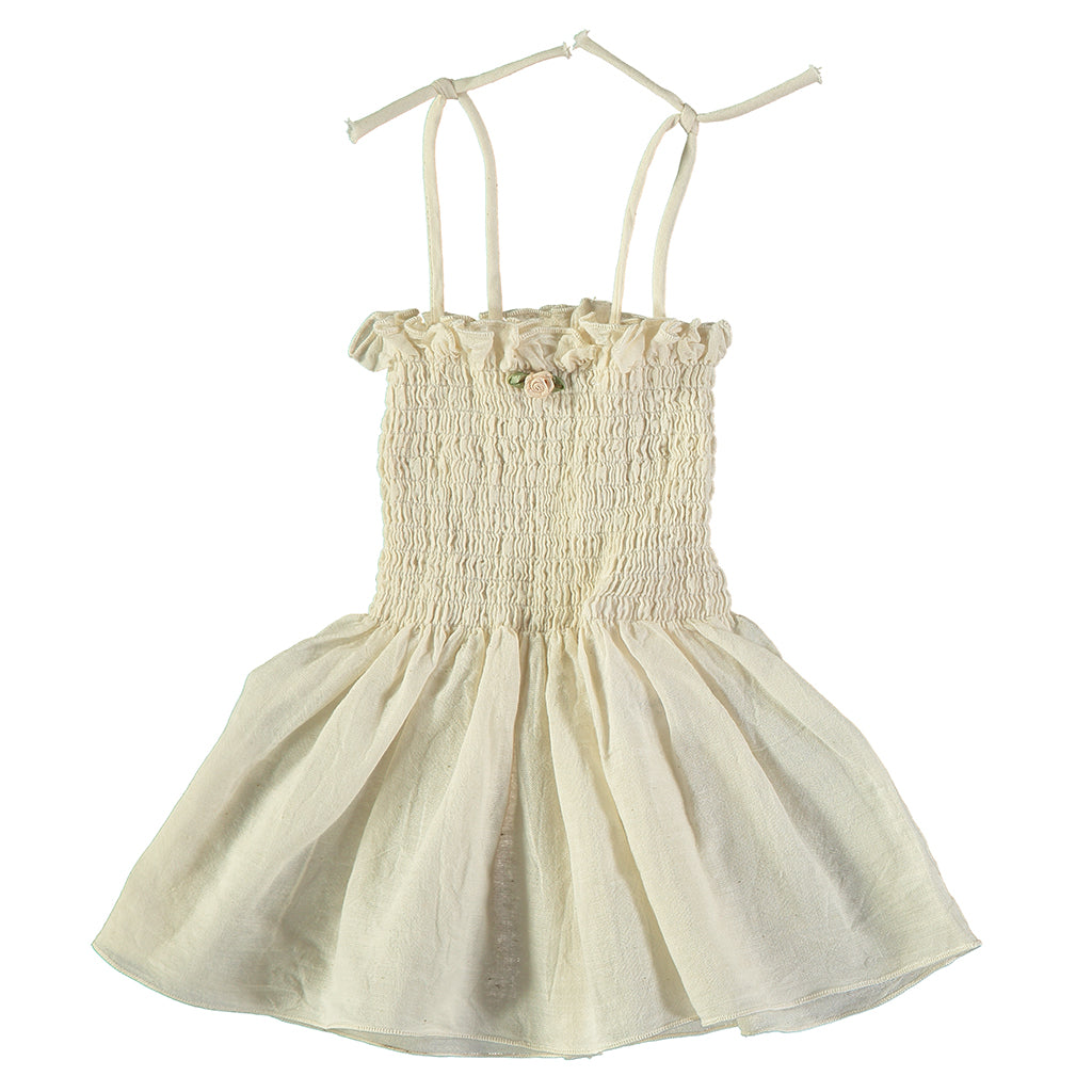 Pequeno Tocon Baby Tutu Dress With Bloomers Natural Cream