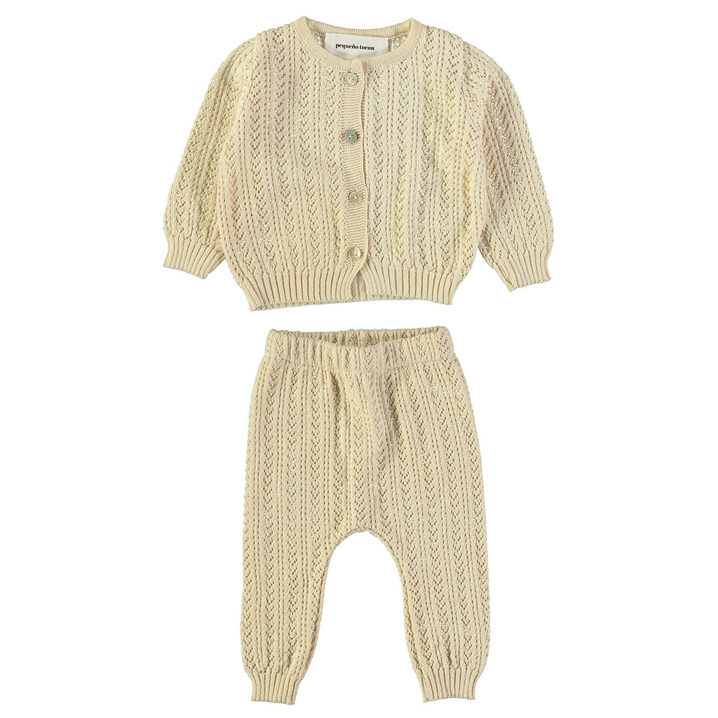 Pequeno Tocon Baby Fina Two Piece Set Natural Cream