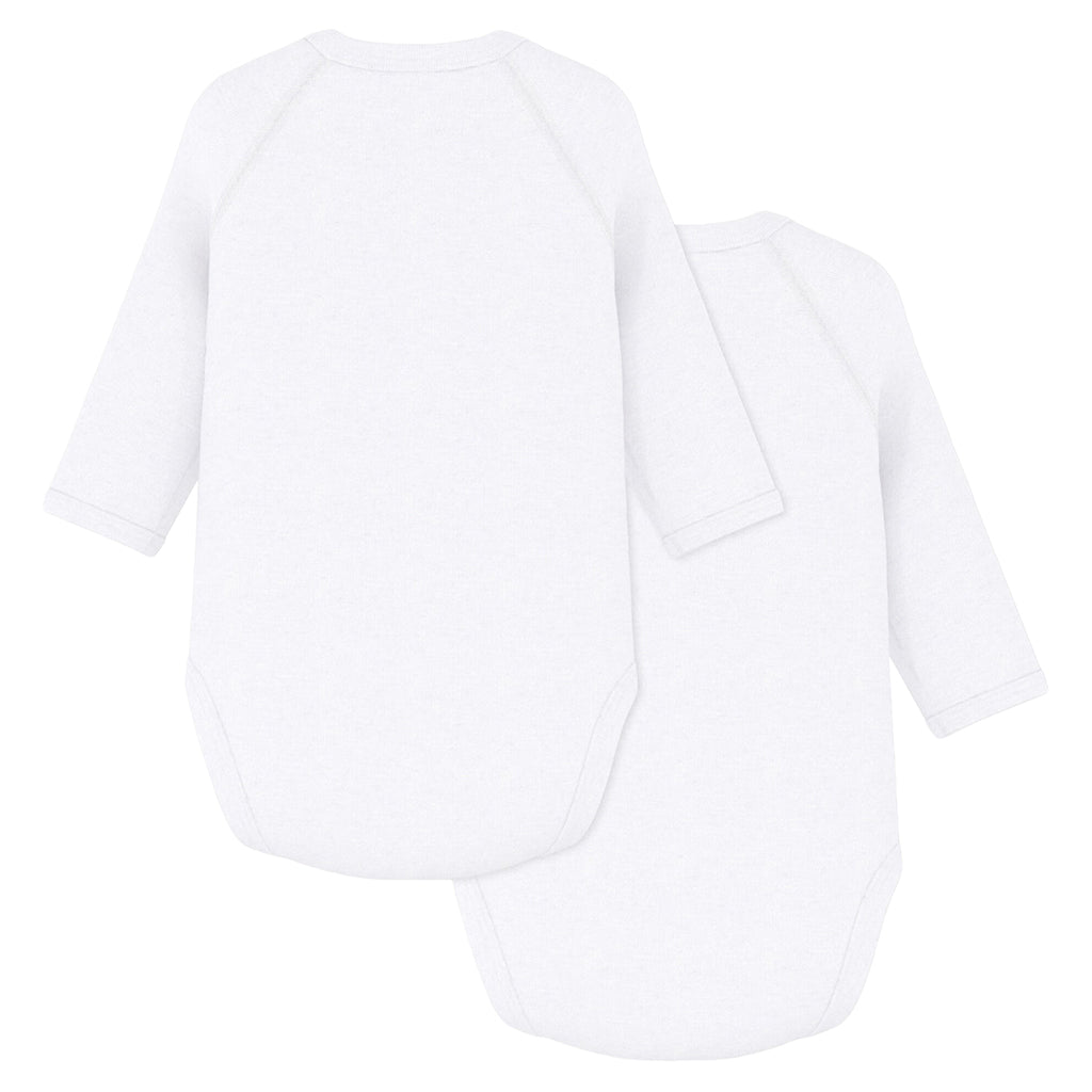 Petit Bateau Baby Set Of Two Long Sleeved Wrap Bodysuits White