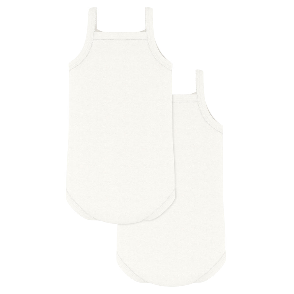 Petit Bateau Baby Set Of Two Bodysuits With Straps White