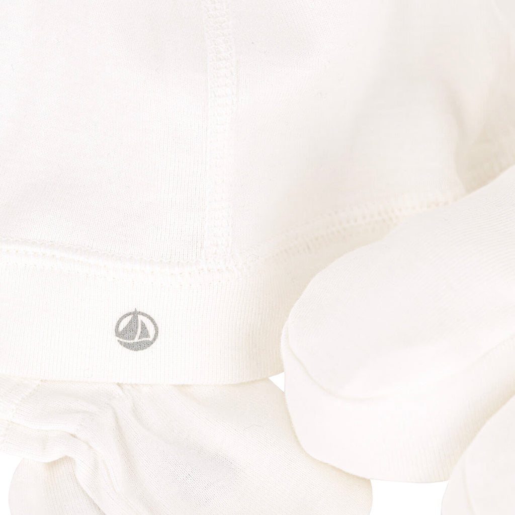 Petit Bateau Baby Hat, Mittens and Booties Set Cream