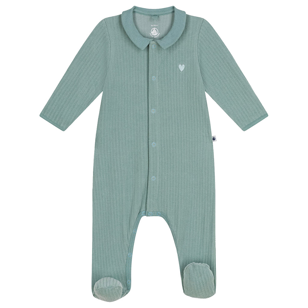 Petit Bateau Baby Velour Collared Pyjamas Paul Green