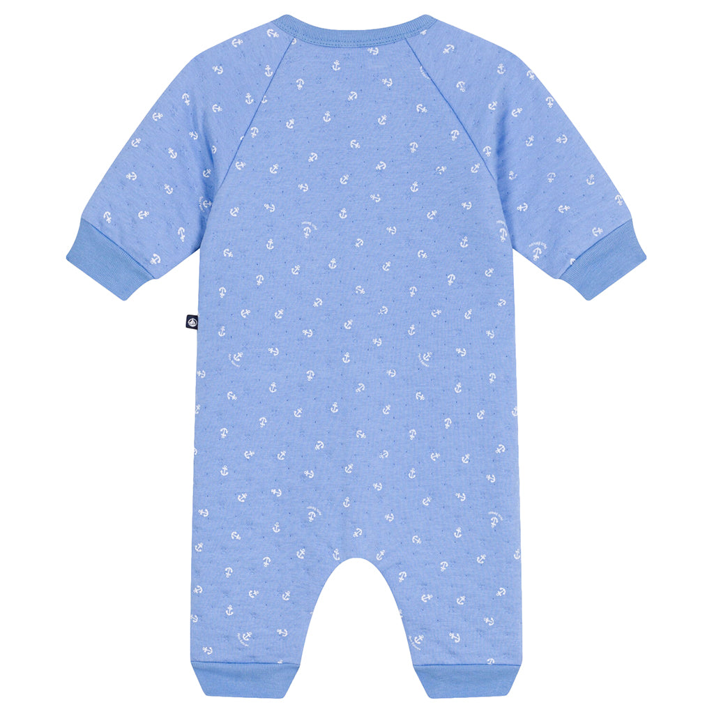 Petit Bateau Baby Jumpsuit Small Anchor Print Edna Blue
