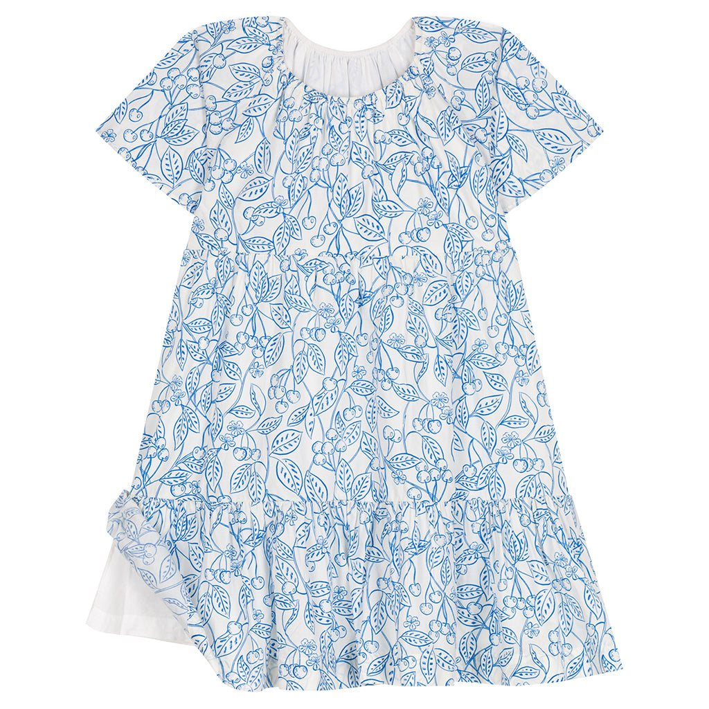 Petit Bateau Child Dress Porcelain Blue Cherry Print