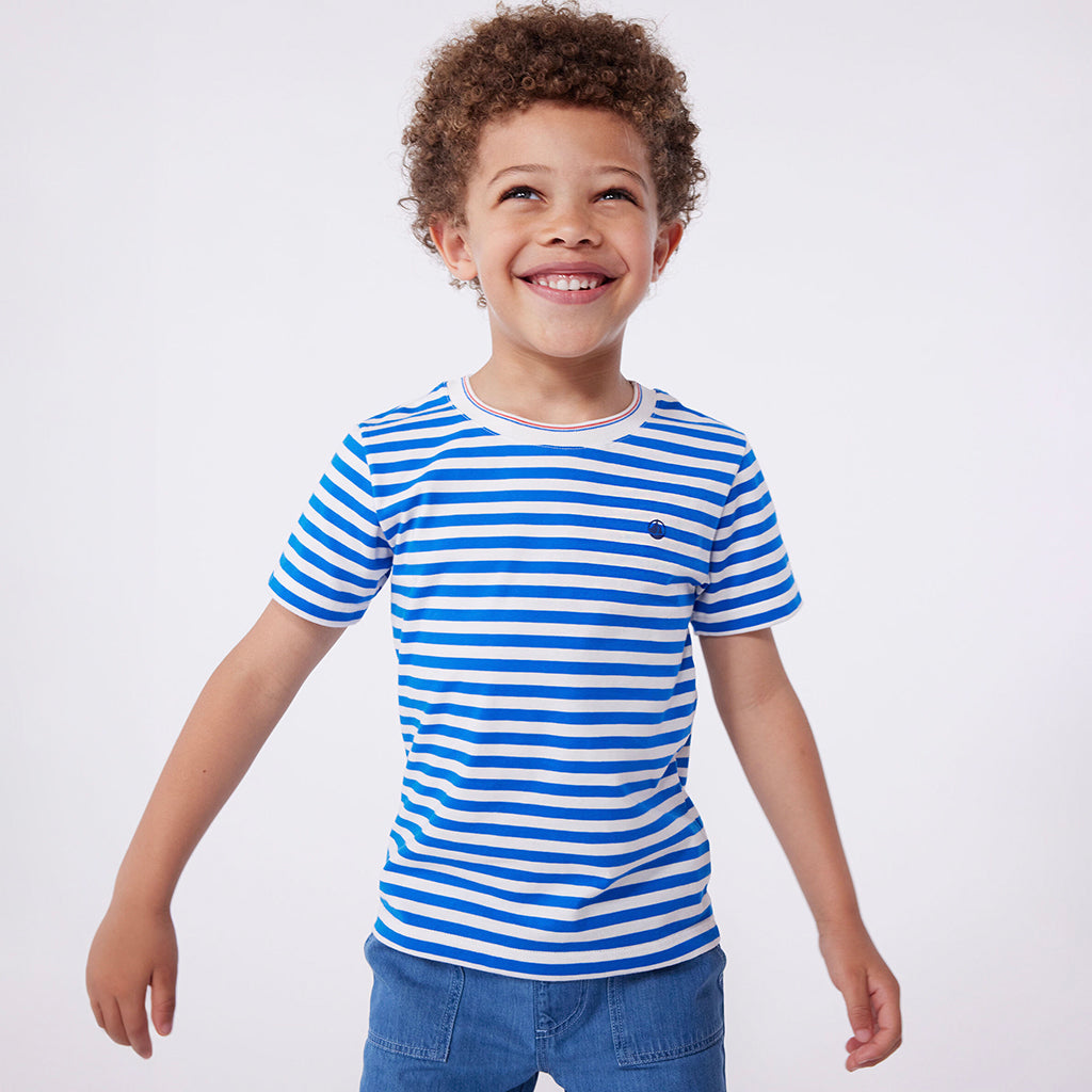 Petit Bateau Child T-shirt Porcelain Blue Stripes