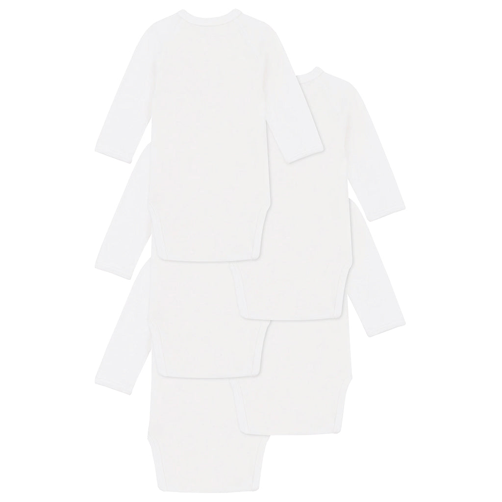 Petit Bateau Baby Set Of Five Days Of The Week Bodysuits Marshmallow White