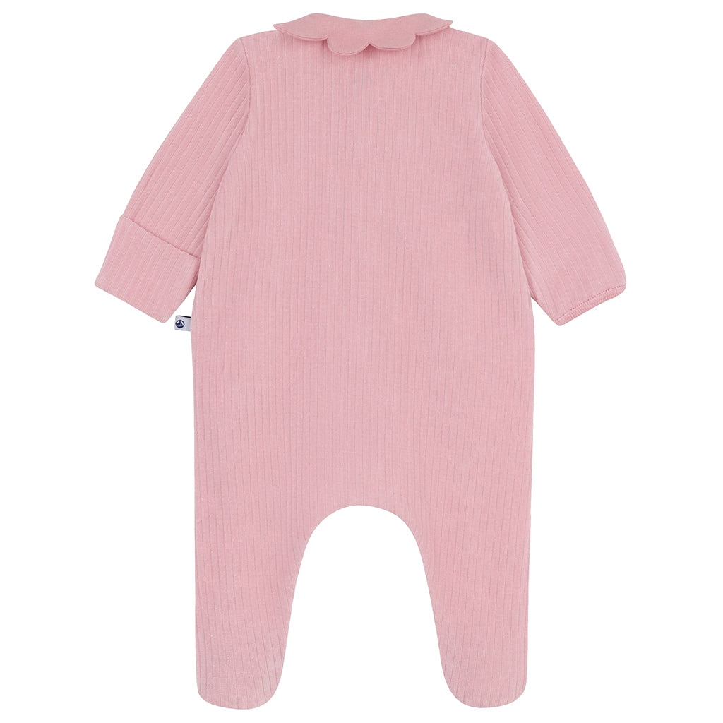 Petit Bateau Baby Velvet Collared Pyjamas Charm Pink