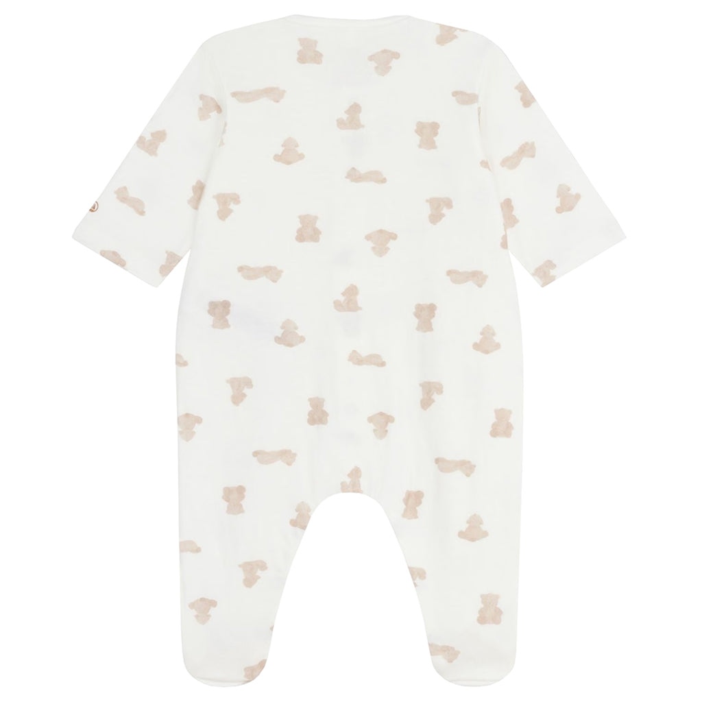 Petit Bateau Baby Pyjamas Marshmallow White Brown Bear Print